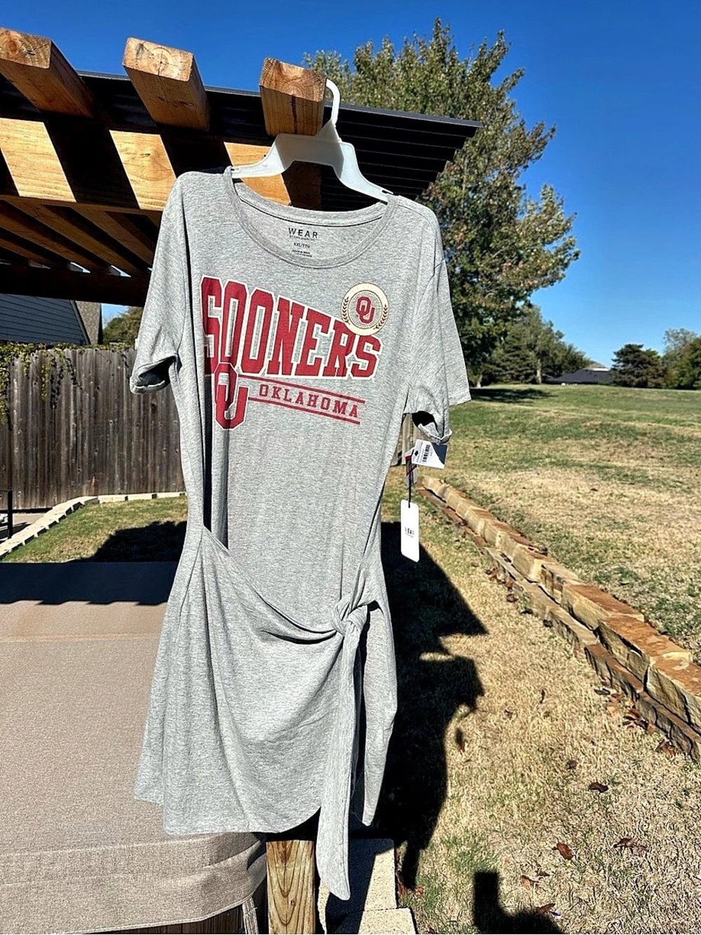 OU Oklahoma Sooners Gray T-Shirt Dress NWT